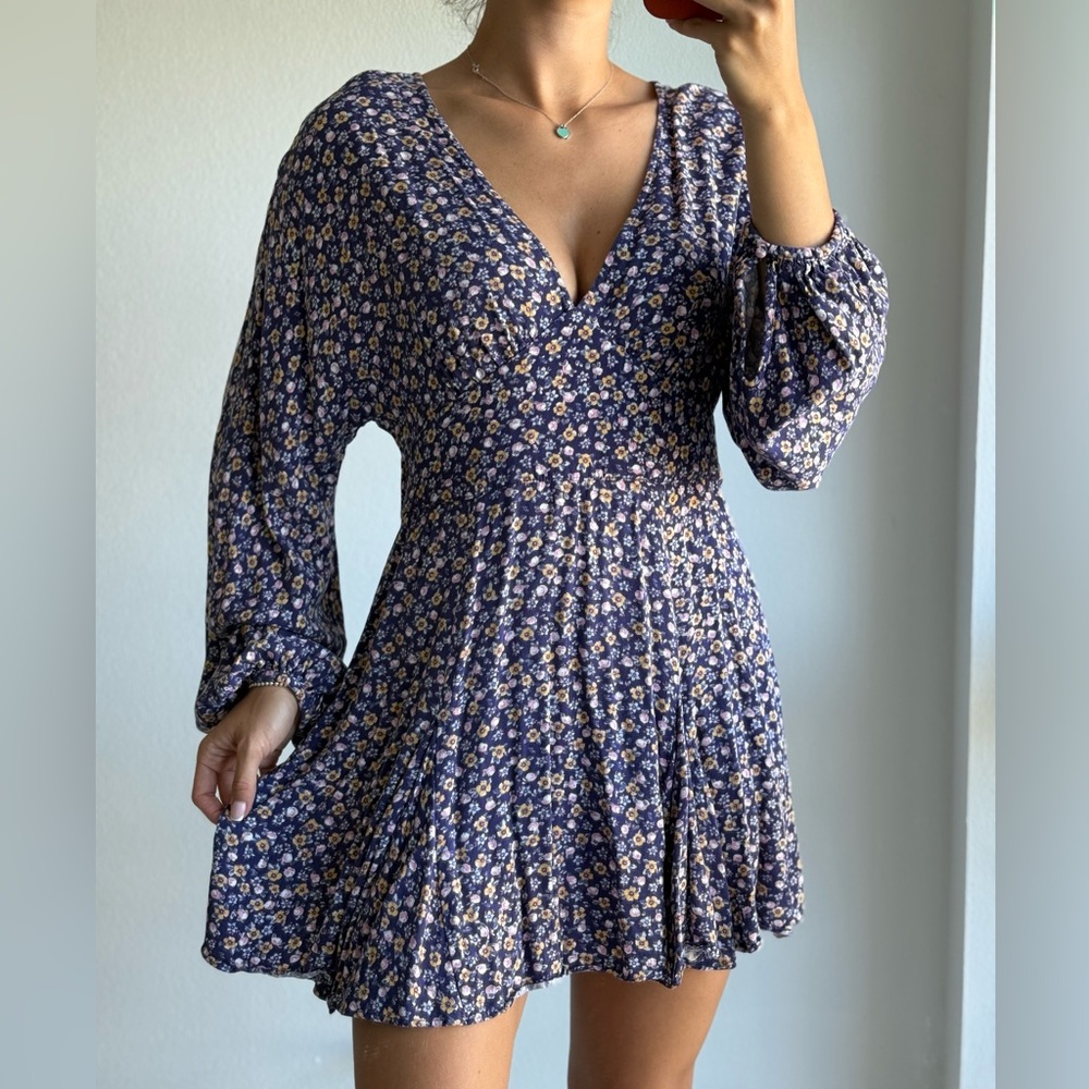 Zara Floral Blue Dress